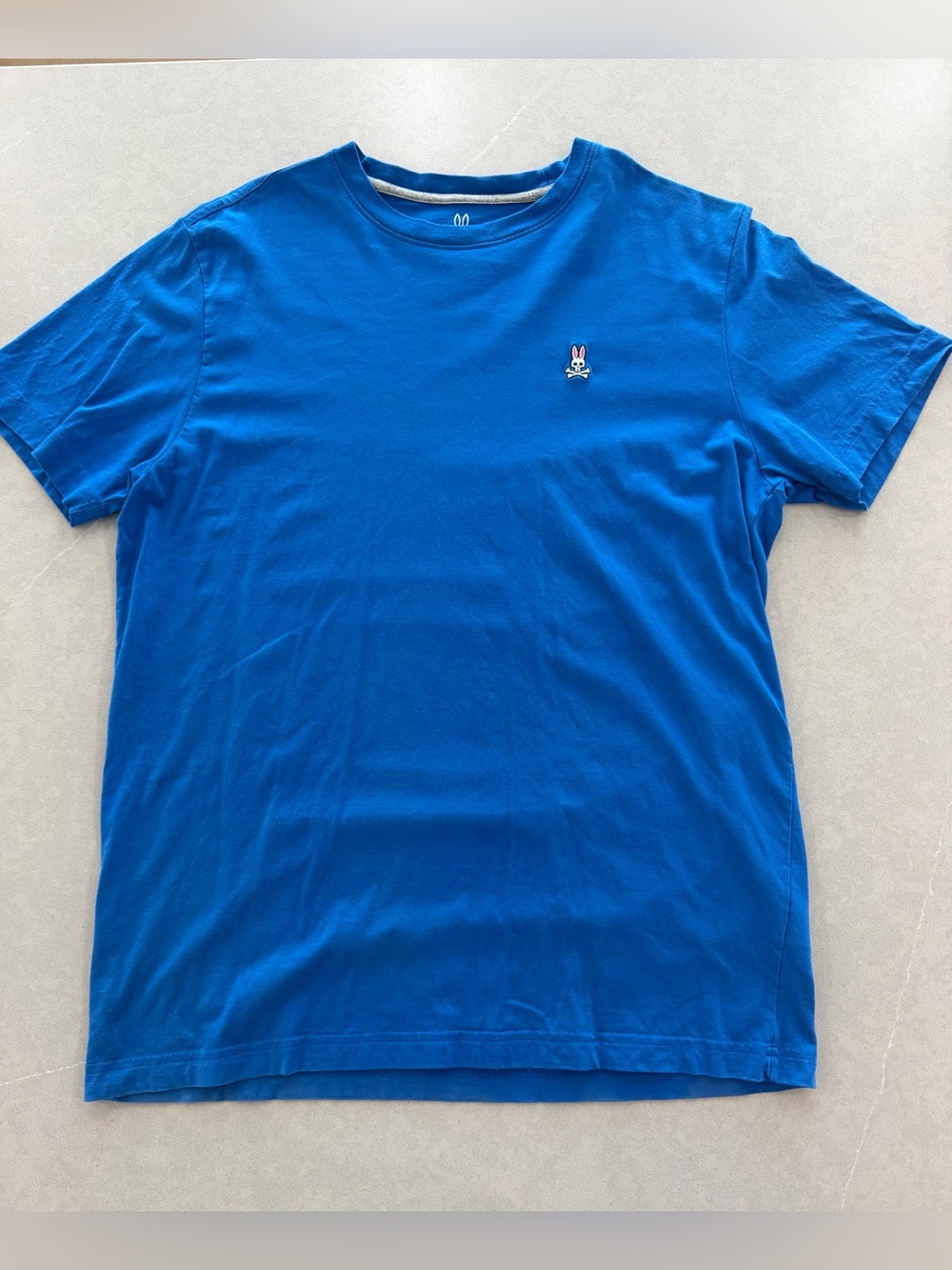 Psycho Bunny Men's Bright Blue Logo Crew Tee